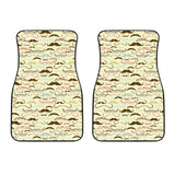 Mustache Beard Pattern Print Design 01 Front Car Mats