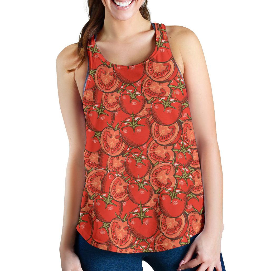 Red Tomato Pattern Women Racerback Tank Top