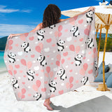 Cute Panda Ballon Heart Pattern Sarong