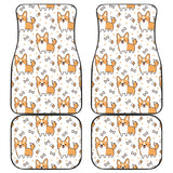 Cute Corgi Heart Star Bone Pattern Front And Back Car Mats