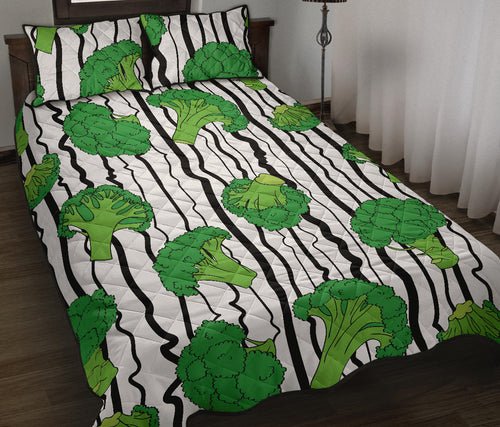 Cool Broccoli pattern Quilt Bed Set