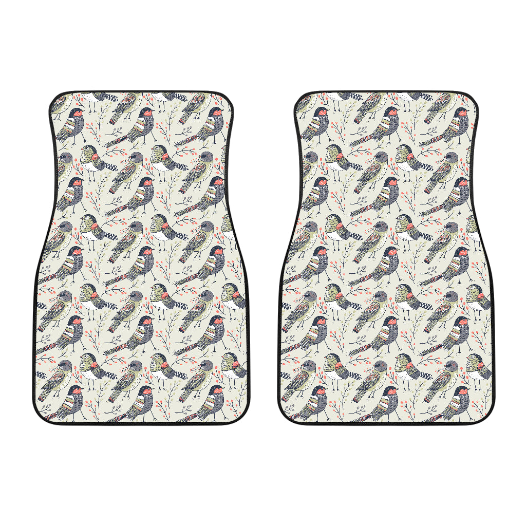 Pigeon Pattern Print Design 04 Front Car Mats