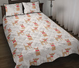 Chihuahua bone paw pattern Quilt Bed Set