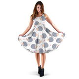 Hedgehog Pattern Print Design 04 Sleeveless Midi Dress