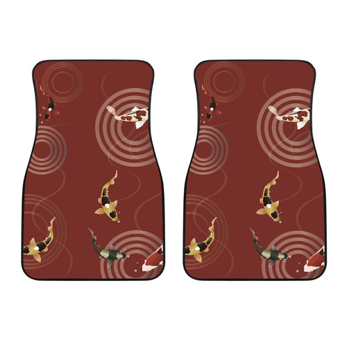 Koi Fish Carp Fish Red Background Front Car Mats
