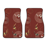 Koi Fish Carp Fish Red Background Front Car Mats
