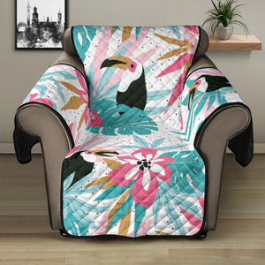 Toucan tropical flower leave pattern Recliner Cover Protector