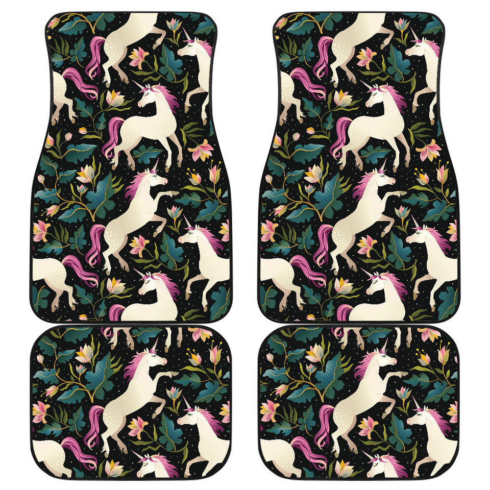 Unicorns Forest Background Front And Back Car Mats