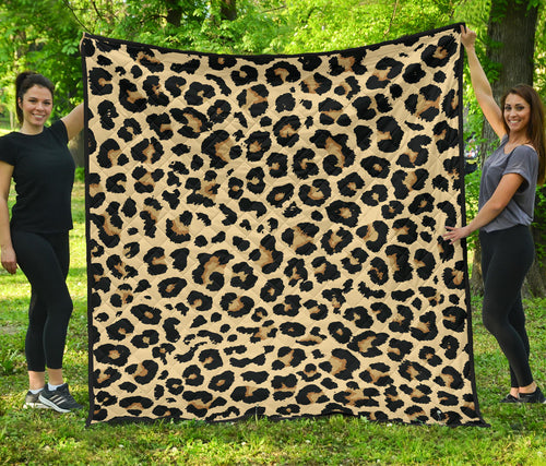 Leopard Print Design Pattern Premium Quilt