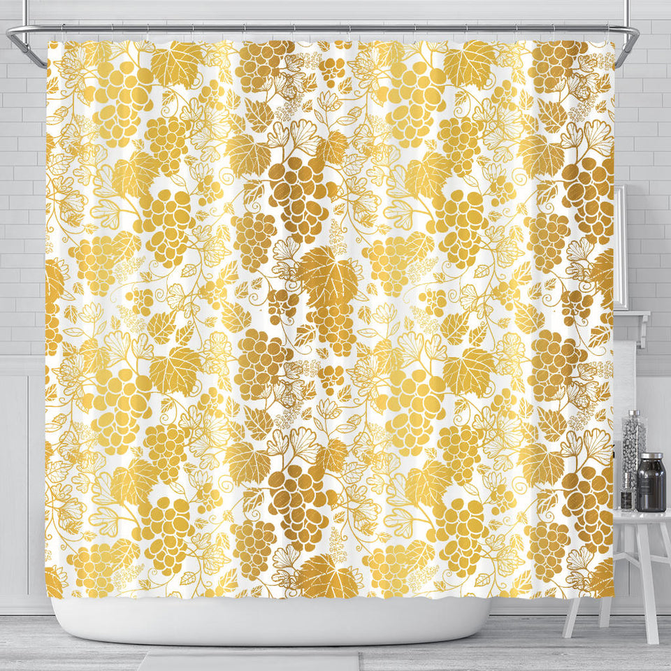 Gold Grape Pattern Shower Curtain Fulfilled In US