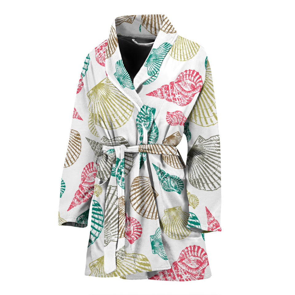 Colorful Shell Pattern Women'S Bathrobe
