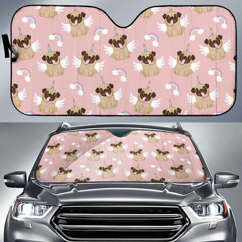 Cute Unicorn Pug Pattern Car Sun Shade