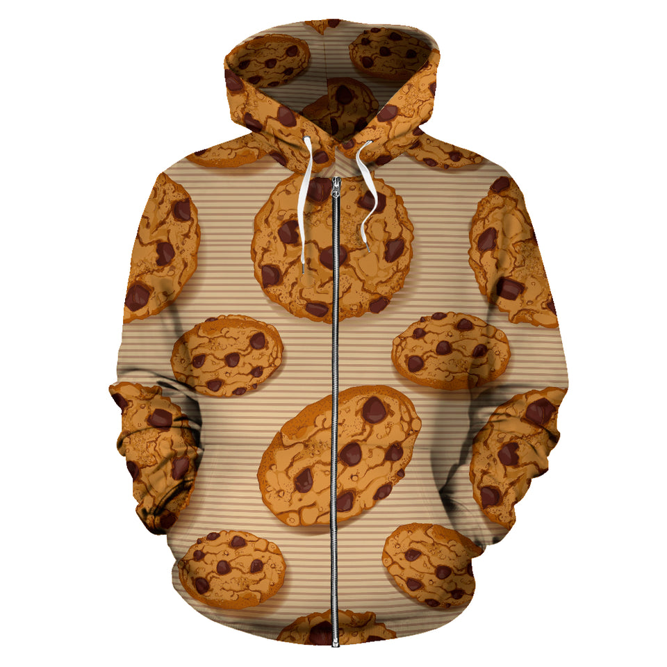 Cookie Pattern Zip Up Hoodie