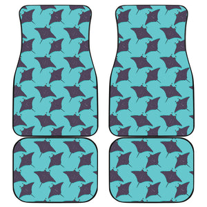 Stingray Pattern Print Design 02 Front and Back Car Mats