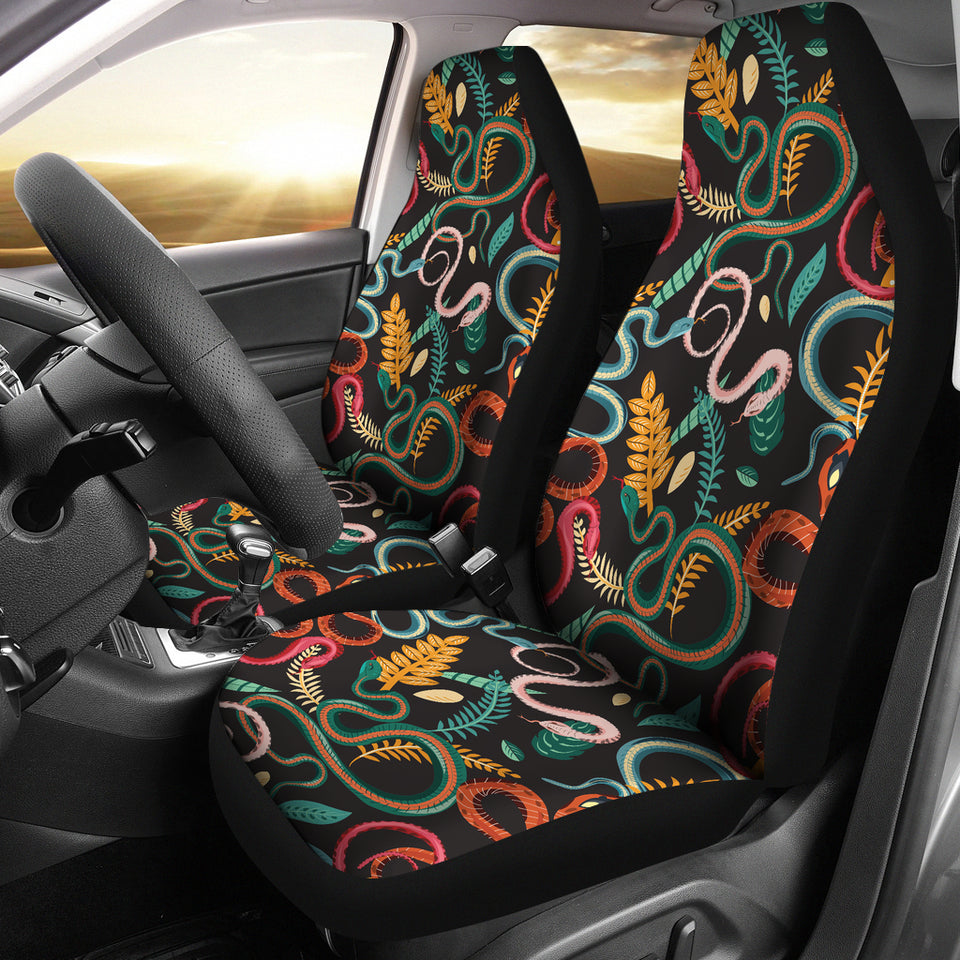 Colorful Snake Plant Pattern  Universal Fit Car Seat Covers