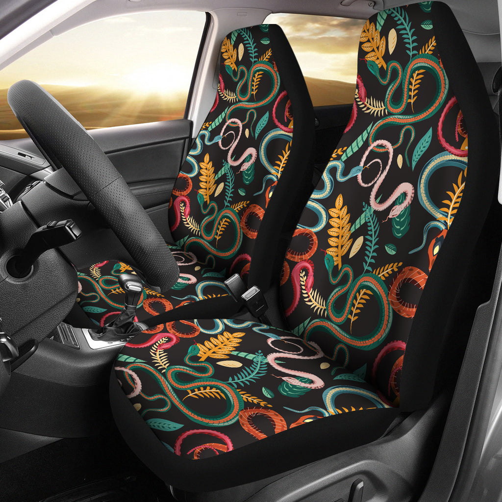 Colorful Snake Plant Pattern  Universal Fit Car Seat Covers