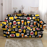 Beer Type Pattern Loveseat Couch Slipcover