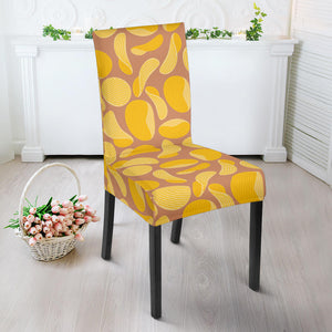 Potato Chips Pattern Print Design 01 Dining Chair Slipcover