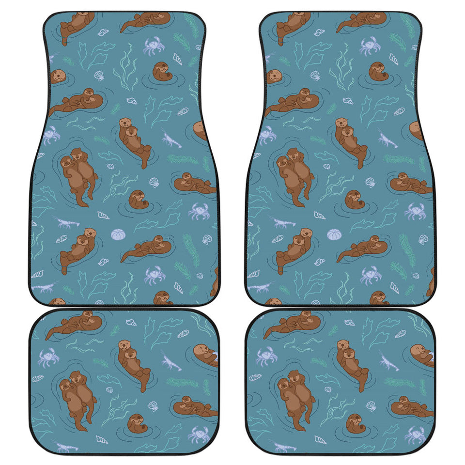 Sea Otters Pattern Front And Back Car Mats
