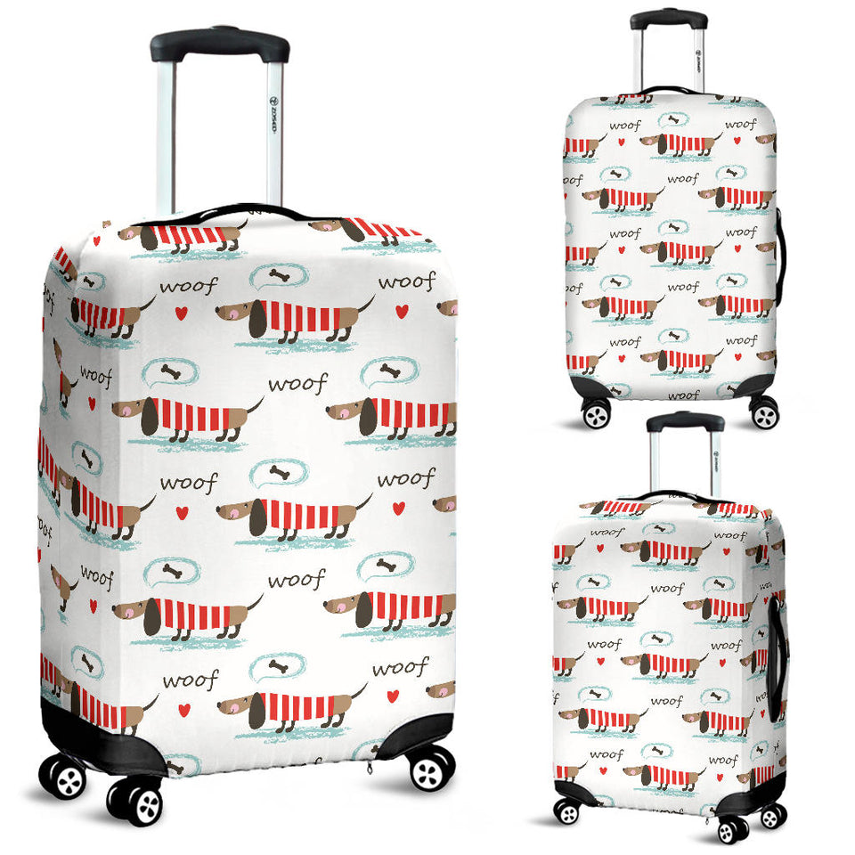 Cute Dachshund Bone Pattern Luggage Covers