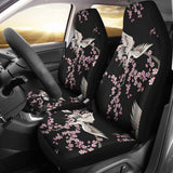 Japanese Crane Pink Sakura Pattern Universal Fit Car Seat Covers