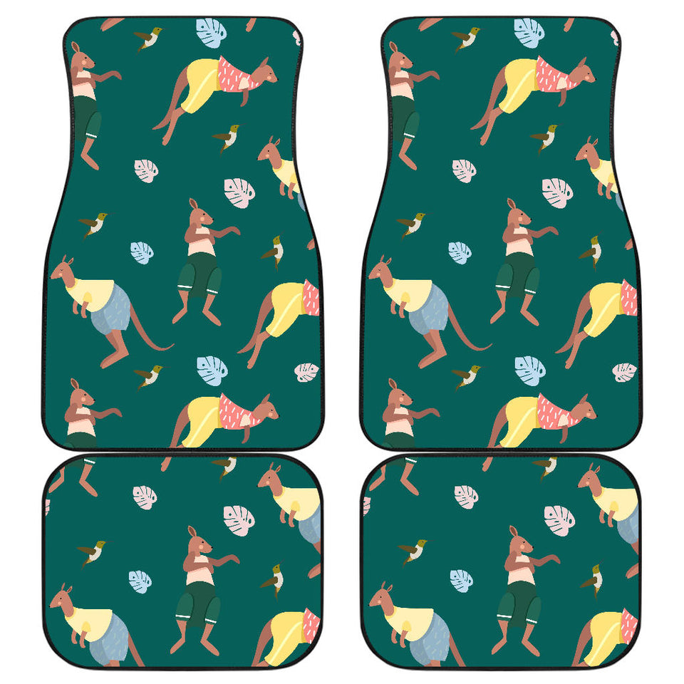 Kangaroo Leaves Pattern Front And Back Car Mats