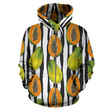 Papaya Design Pattern Zip Up Hoodie