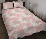 Cute moon cloud star pattern pink dot background Quilt Bed Set