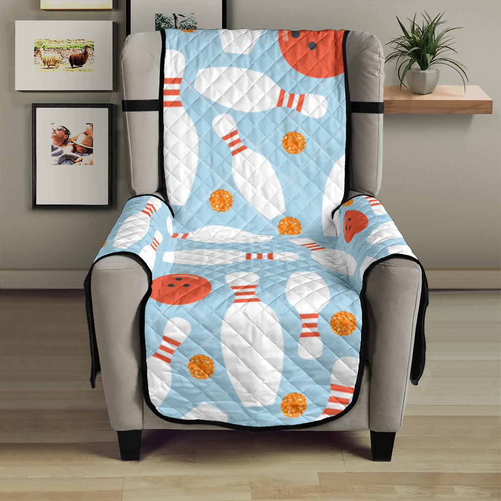 Bowling ball bowling pins blue blackground Chair Cover Protector
