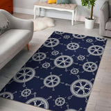 Nautical Steering Wheel Design Pattern Area Rug