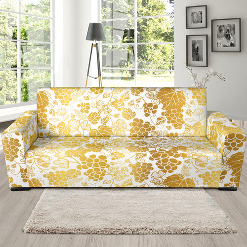 Gold Grape Pattern Sofa Slipcover