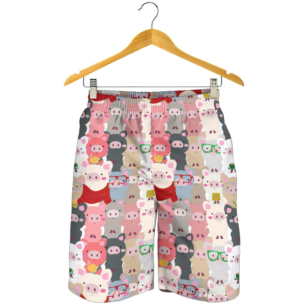 Pig Pattern Print Design 02 Men Shorts