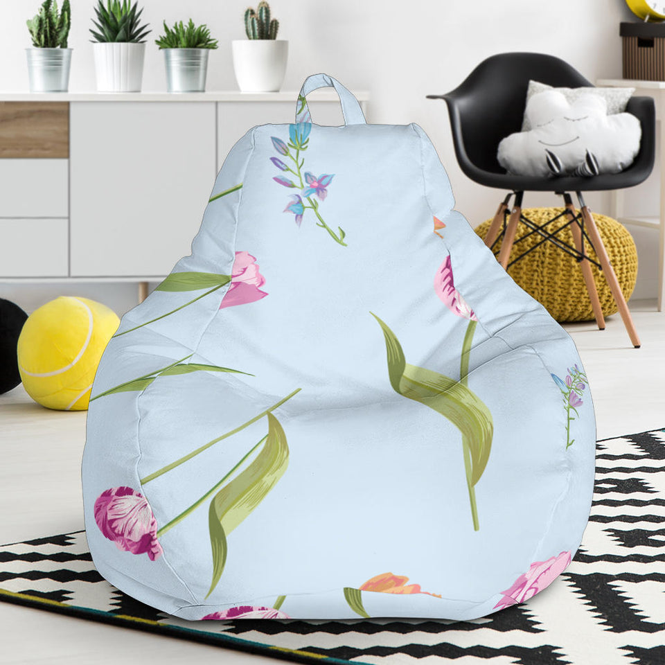 Watercolor Tulips Pattern Bean Bag Cover