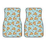 Hand Drawn Pizza Blue Background Front Car Mats