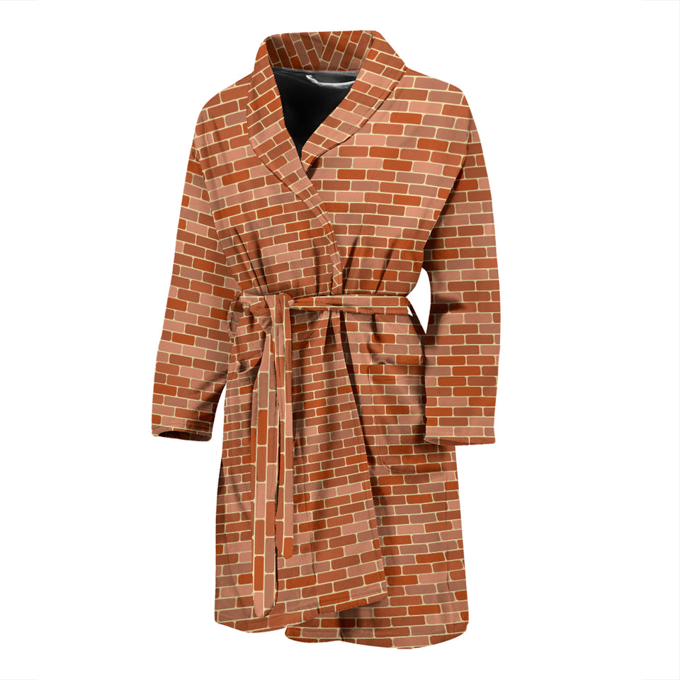 Brick Printed Pattern Print Design 02 Men's Bathrobe