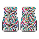Colorful Zebra Skin Pattern Front Car Mats