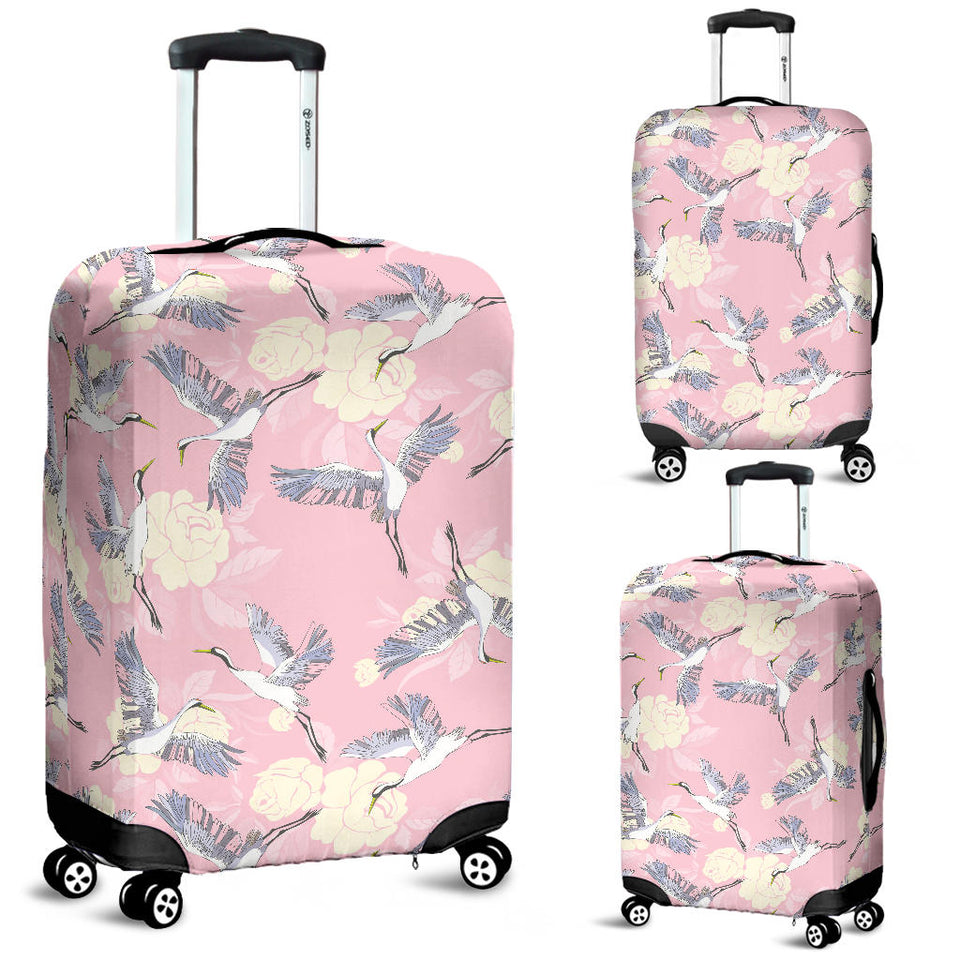 Japanese Crane Rose Pattern Luggage Covers