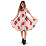Strawberry Beautiful Pattern Sleeveless Midi Dress