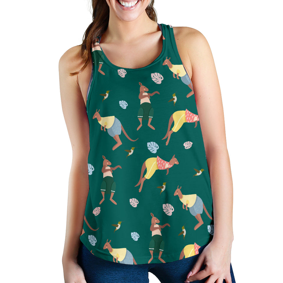 Kangaroo leaves pattern Women Racerback Tank Top