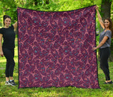 Eiffel Tower Heart Pattern Print Design 04 Premium Quilt