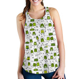 Sketch funny frog pattern Women Racerback Tank Top
