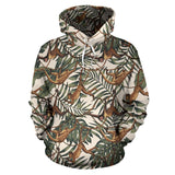 Monkey Tropical Leaves Background Men Women Pullover Hoodie