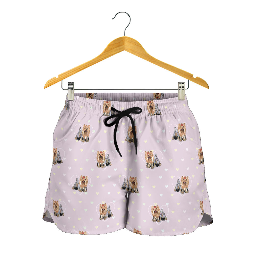 Yorkshire Terrier Pattern Print Design 02 Women Shorts