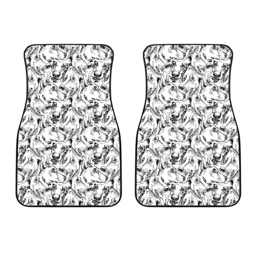 Greyhound Pattern Print Design 01 Front Car Mats