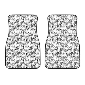 Greyhound Pattern Print Design 01 Front Car Mats