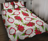 dragon fruits white background Quilt Bed Set
