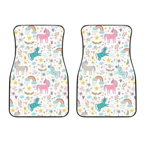 Colorful Unicorn Pattern Front Car Mats