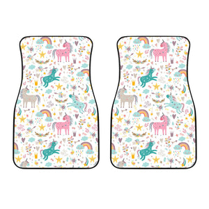 Colorful Unicorn Pattern Front Car Mats