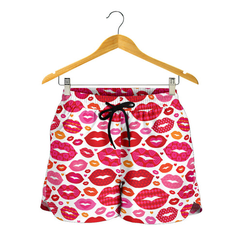 Lips Pattern Print Design 01 Women Shorts