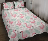 Cute flamingo pattern Quilt Bed Set
